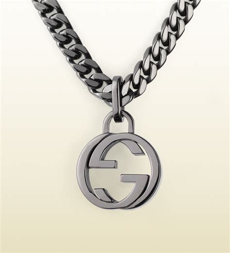 gucci silver anchor chain necklace with blue g|Gucci Necklaces .